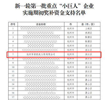 華新機(jī)電晉升國(guó)家重點(diǎn)“小巨人”啦！